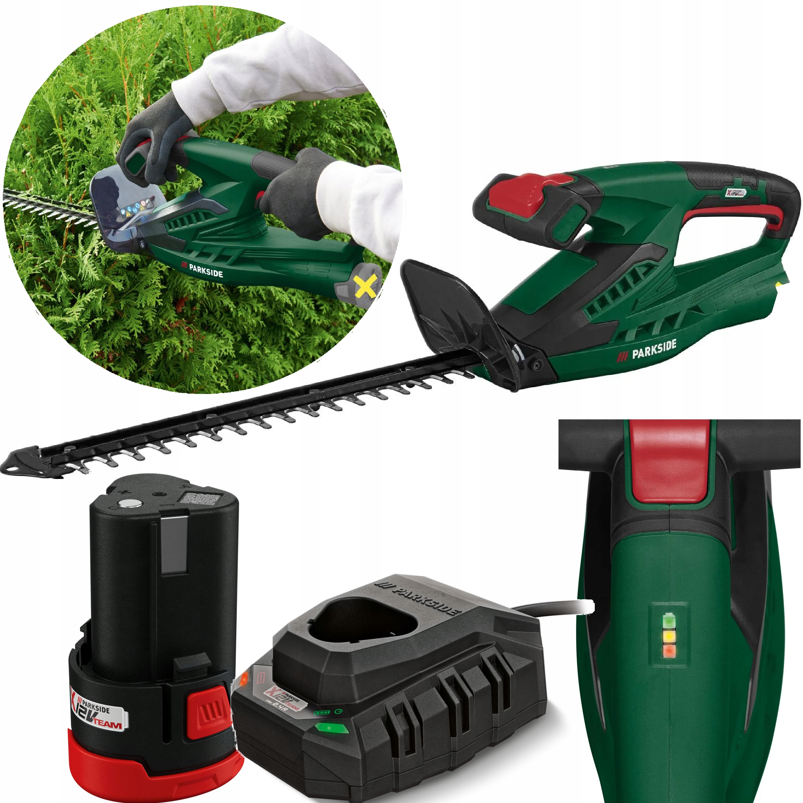 Akumulatorowe nożyce Parkside akumulator 2Ah nożyce do żywopłotu Phsa 12V