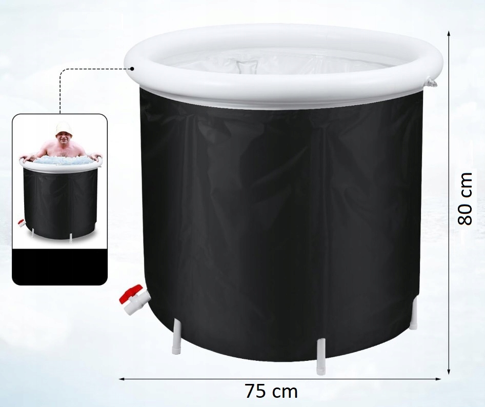 Składana wanna do morsowania RegMag WN-03 75 × 80 cm – Wymiary i wykonanie