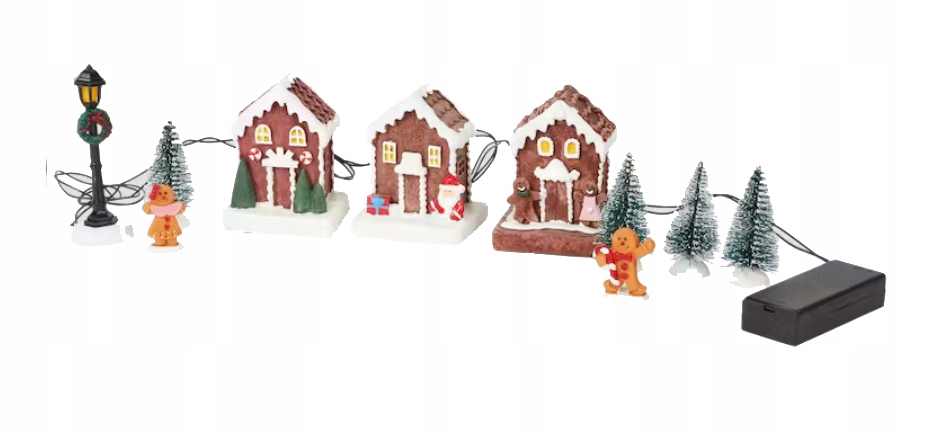 ŚWIĄTECZNA WIOSKA DEKORACYJNA OZDOBA SCENKA Magic Village Z OŚWIETLENIEM