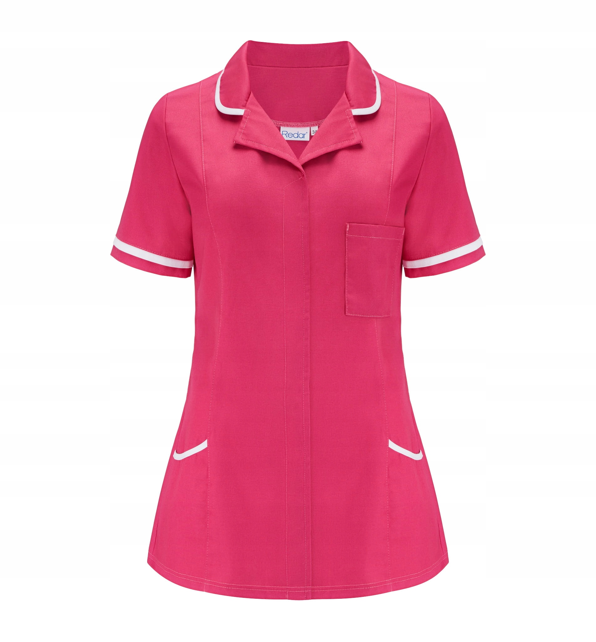 Fartuch Żakiet Medyczny Fartuch Kosmetyczny Krótki Rękaw Bhp Różowy L