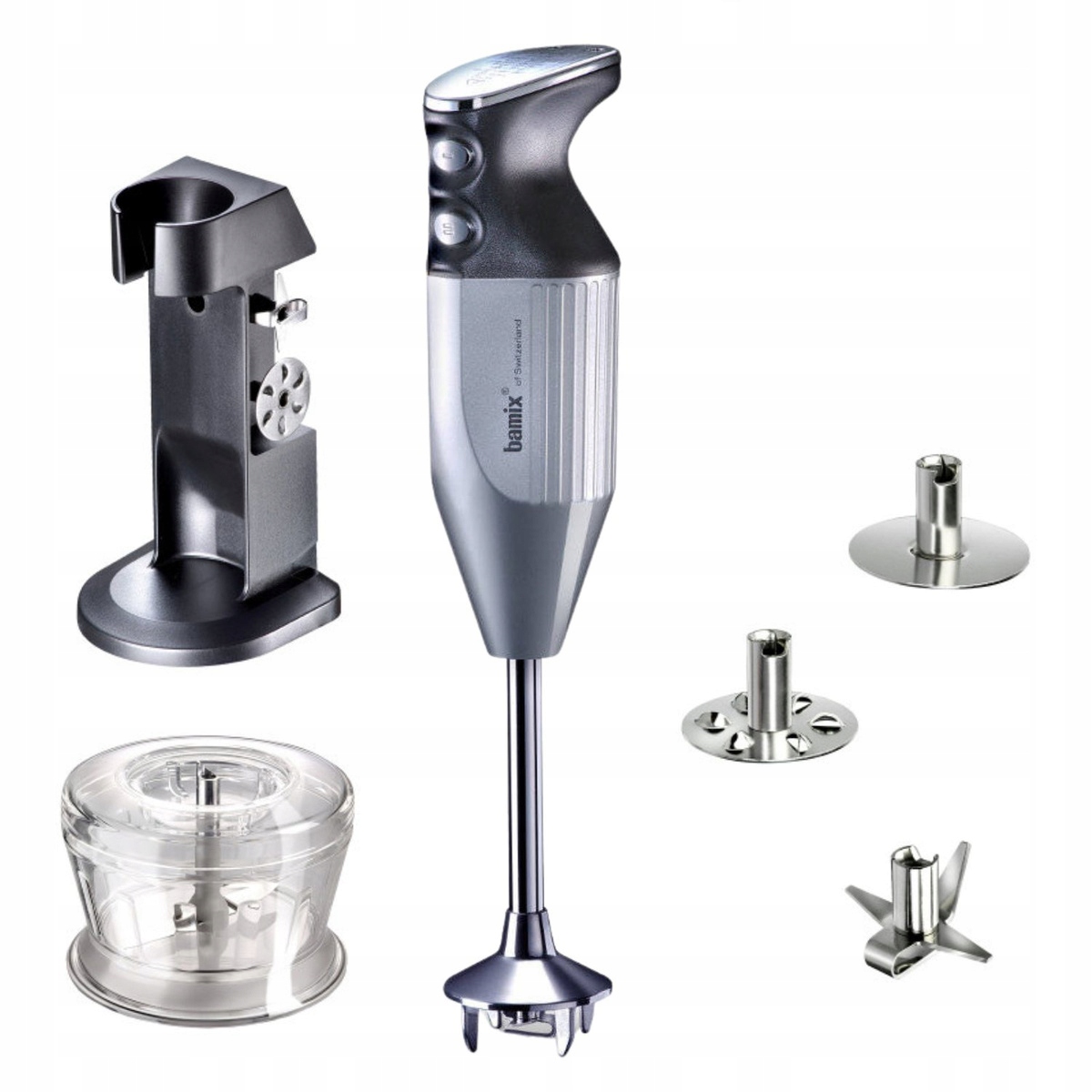 Ruční multifunkční mixér Bamix DeLuxe M160 Regulace rychlosti Stříbrný