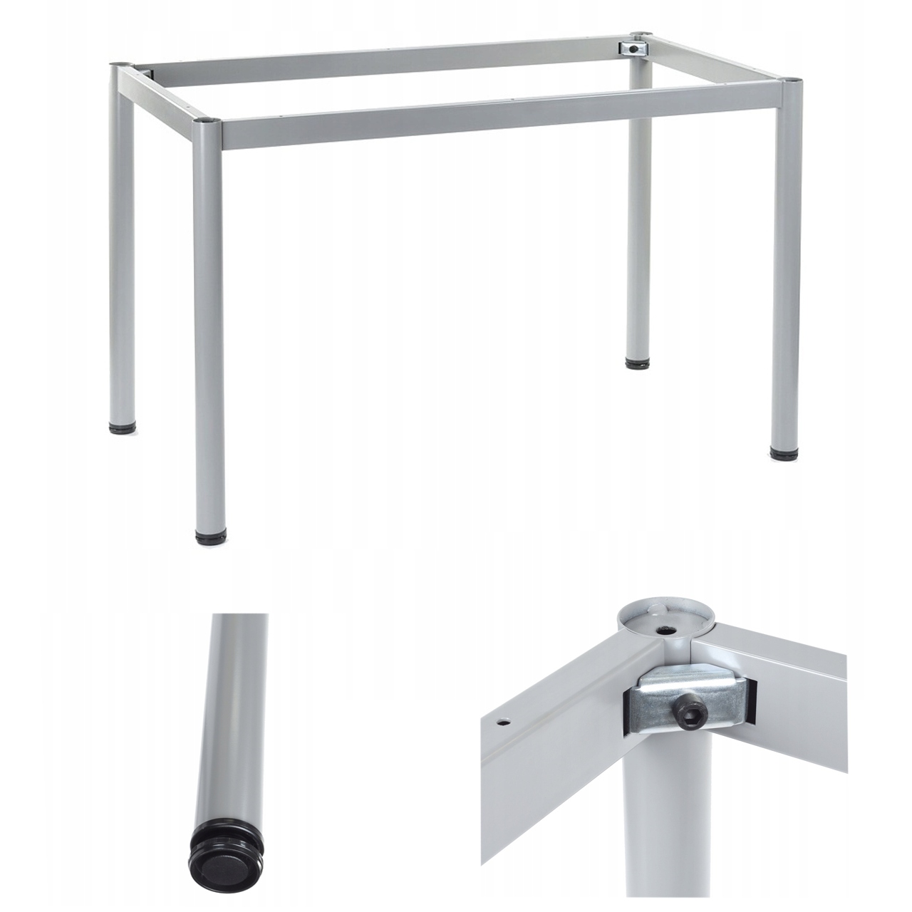 STELAŻ RAMOWY STOŁU 66X66 CM, KOLOR ALU