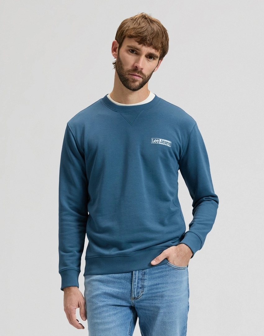 Pánská mikina Lee Small Logo Sws Orion Blue 112378759 XXL