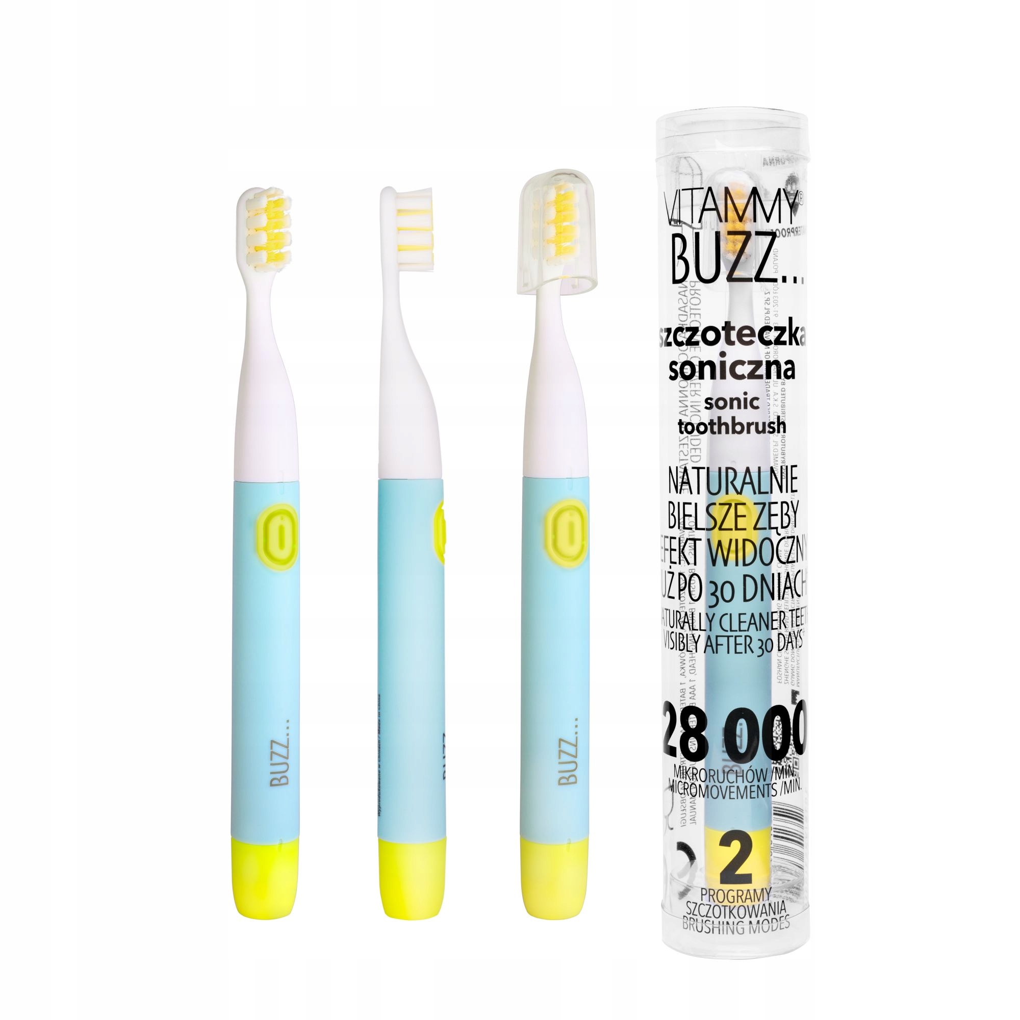 

Szczoteczka soniczna do zębów 2tryby Vitammy Buzz