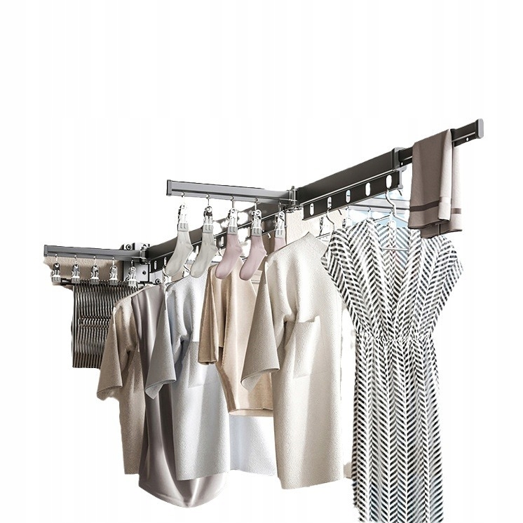 Nástěnný věšák na prádlo Skládací balkon Sušák s držákem