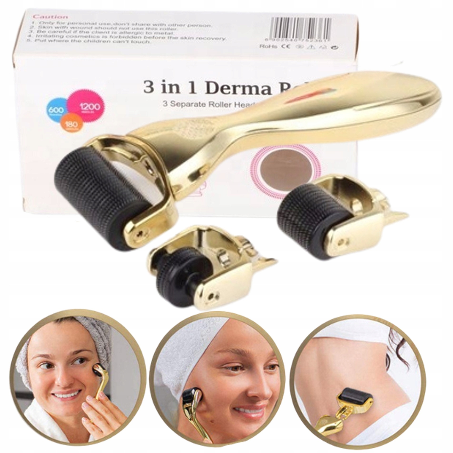 

Derma Roller Mezoterapia 3W1 twarzy zmarszczki