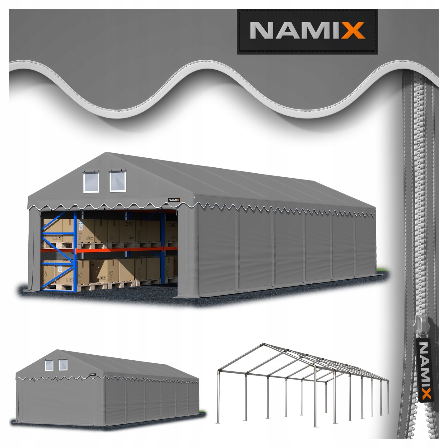 Namiot magazynowy Comfort o wymiarach 6x14 metrów