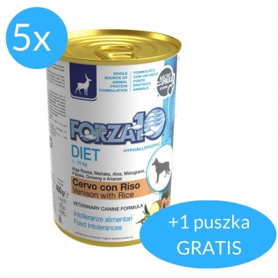 Forza10 Diet jelení s rýží pro psy 5x400g 400g Bonus