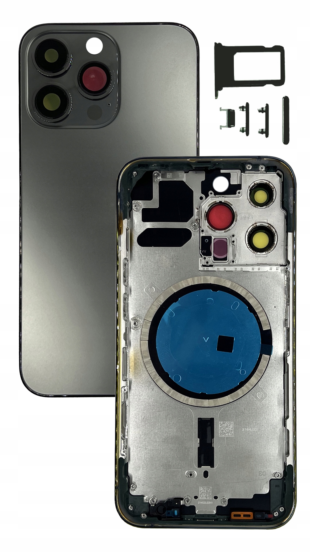 Kompletní Grafitové pouzdro pro Apple iPhone 13 Pro, tělo a rámeček