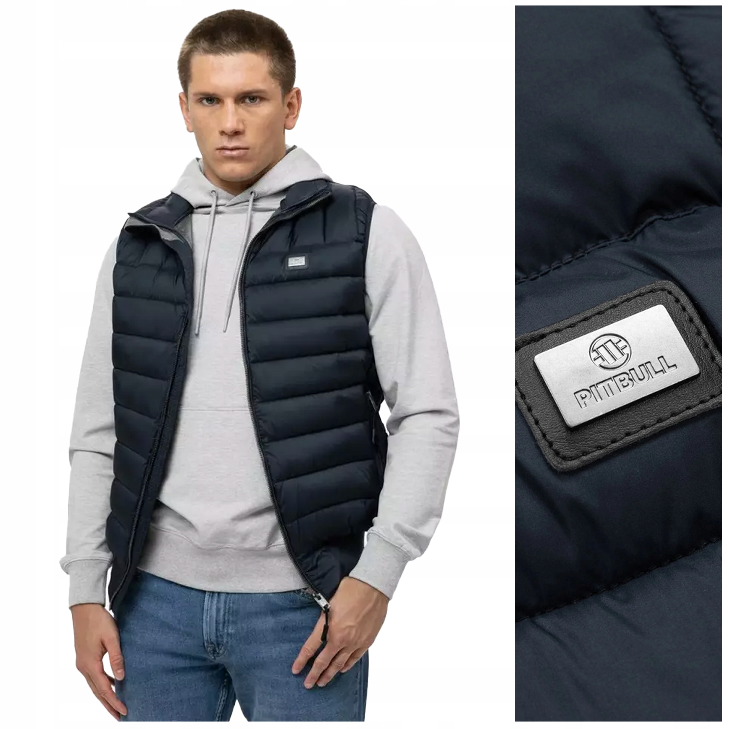Prošívaná Bunda Bez Rukávů Pit Bull "granger II" vel. L, tmavě modrá