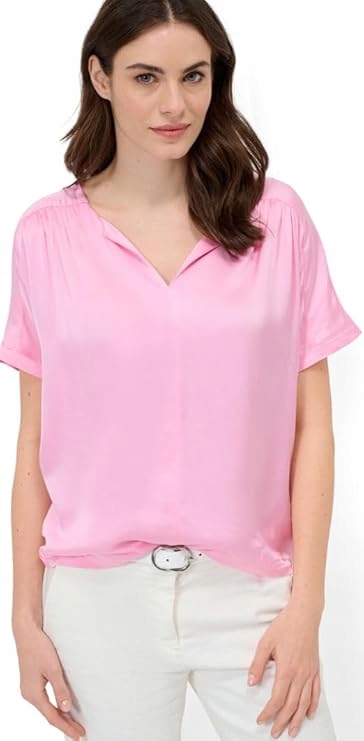 Brax Růžová Halenka Z Splývavého Materiálu S Krátkým Rukávem 40 Jqe