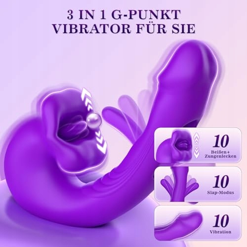 DILDO VIBRATOR DLA KOBIET Z 10 TRYBAMI WIBRACJI I STYMULACJI KLITORIS — miniatura 2
