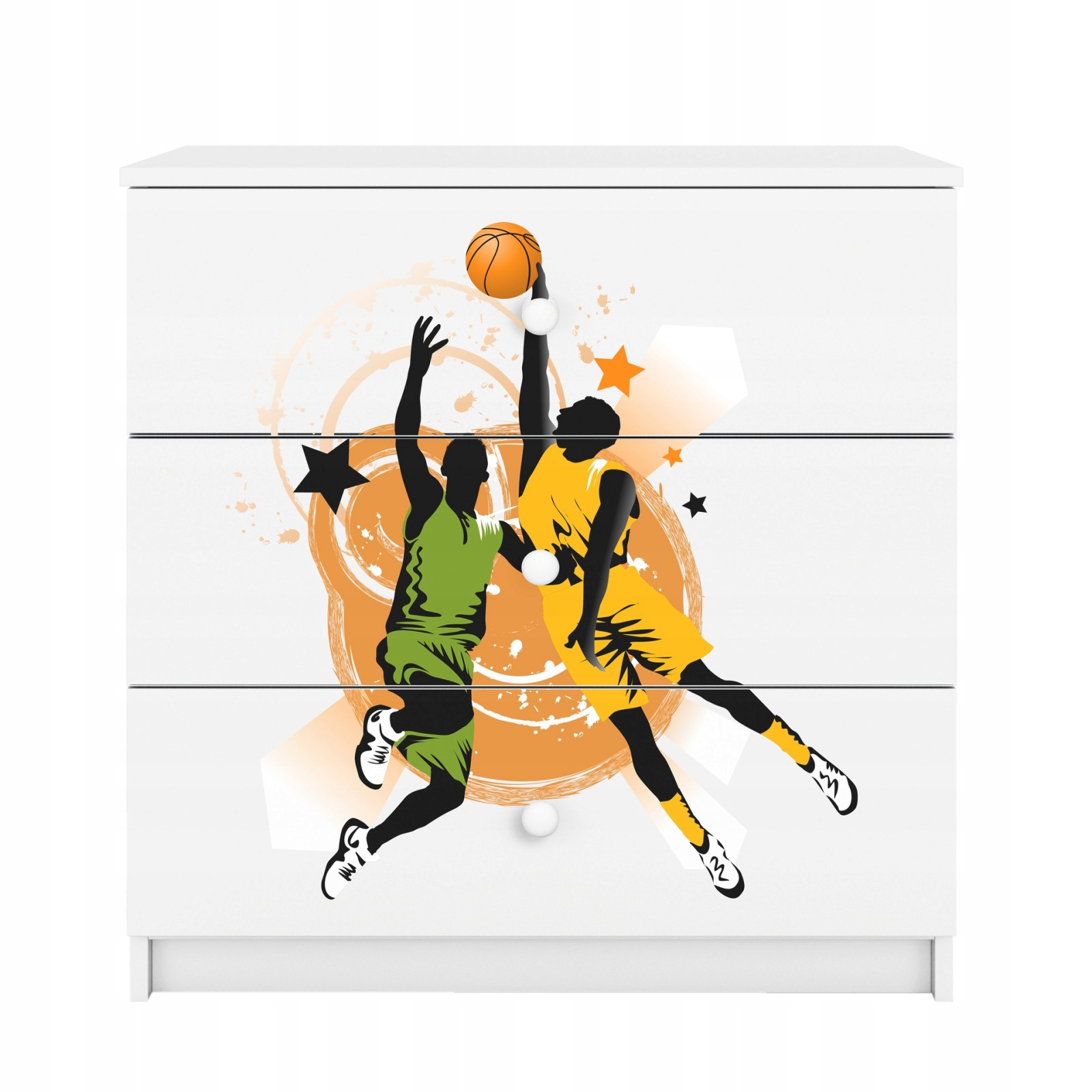 Komoda Babydreams bílá grafika Basketbal 80 cm