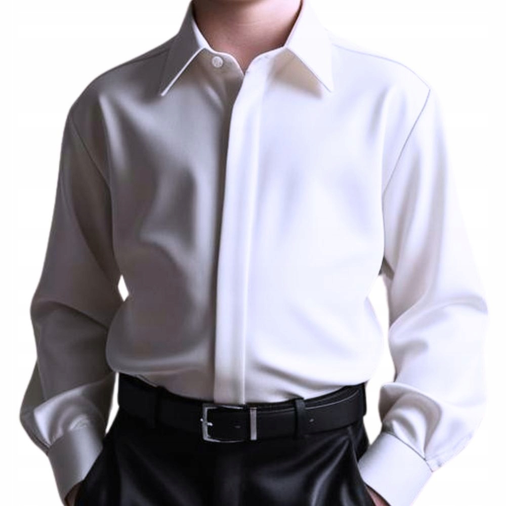 BIAŁA ELEGANCKA KOSZULA WIZYTOWA CHŁOPIĘCA DLA CHŁOPCA DŁUGI RĘKAW 122 Rozmiar 122