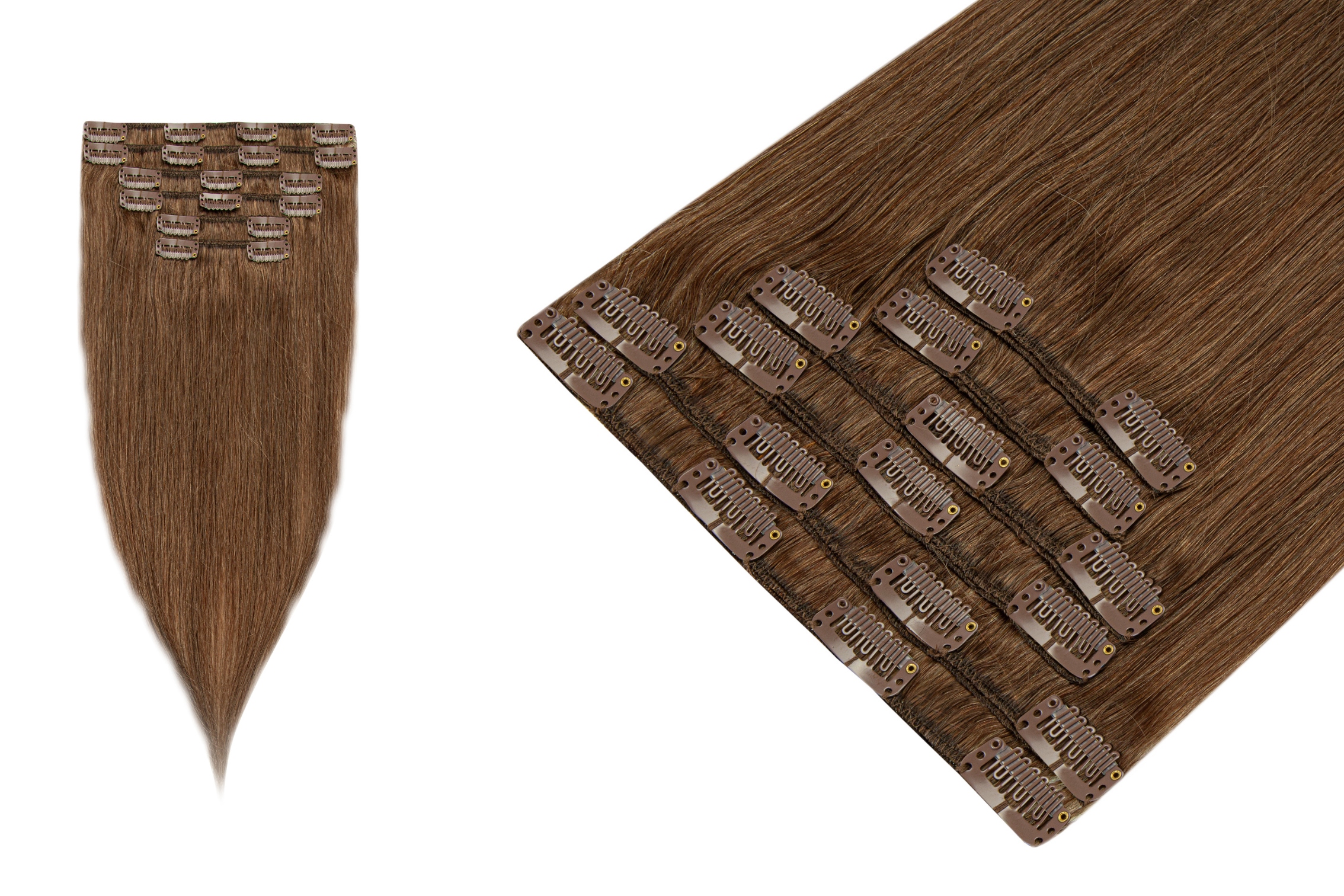 Clip In Příčesek Do Vlasů Přírodní Připínáčky Klipsy 40 cm 6 pásků 120 g BestHair