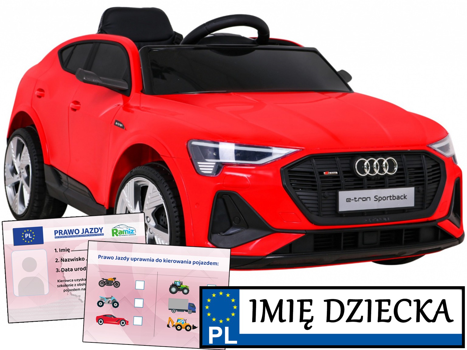 Autko Dla Dzieci na akumulator Audi Rs E-tron Sportback pilot 4x4