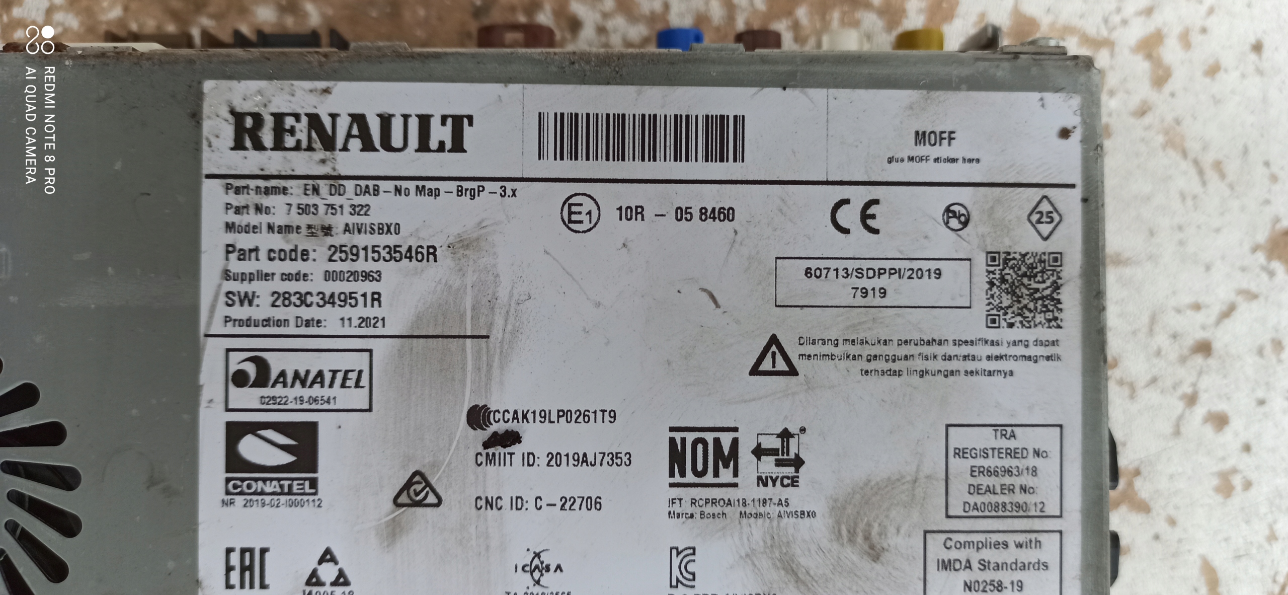 renault CAPTUR II CLIO радио 259153546R