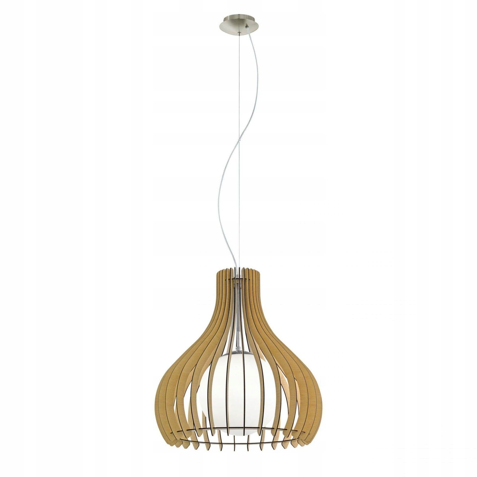 Závesné svietidlo Eglo Tindori E27 60W 50cm javor/nikel