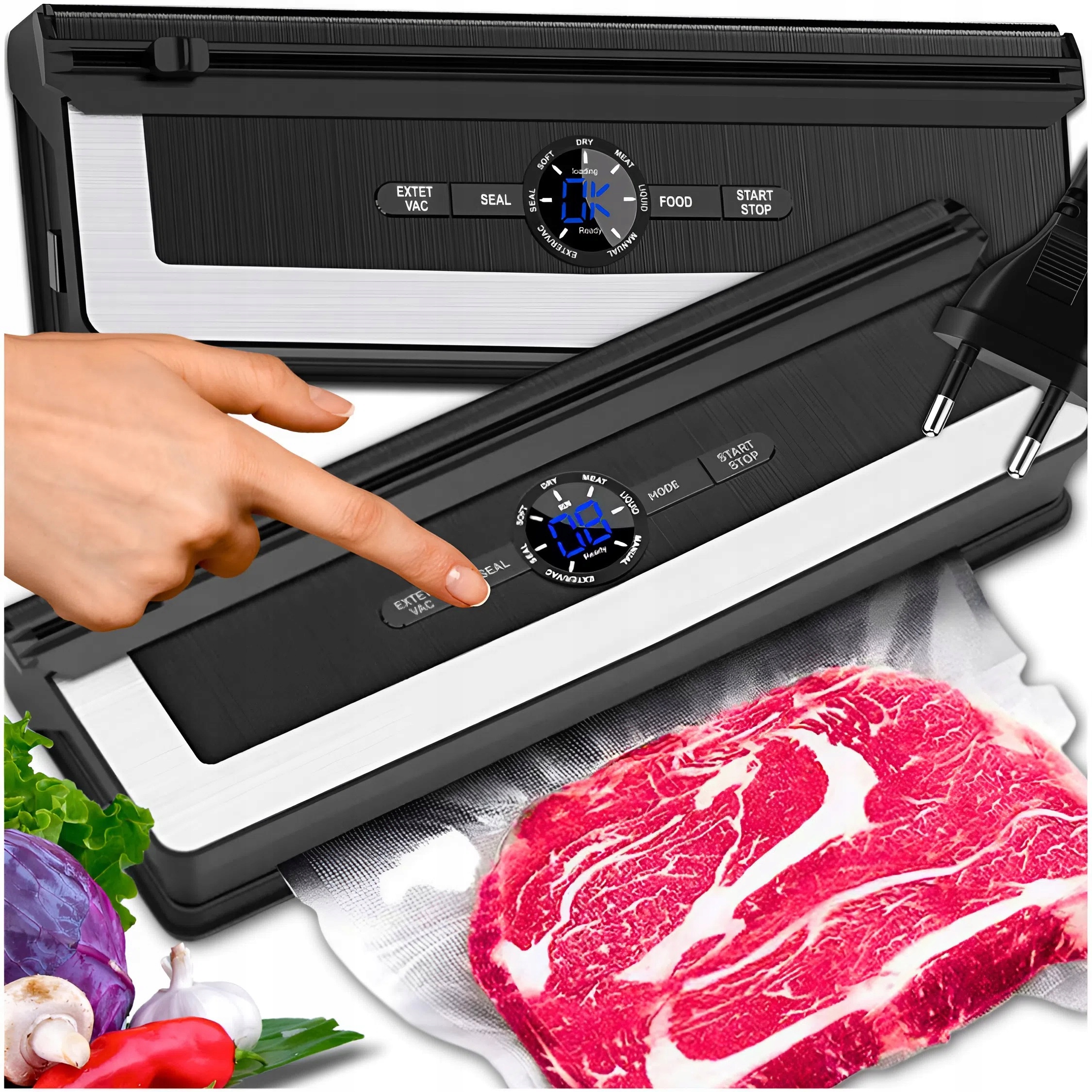 Zgrzewarka Pakowarka Próżniowa Do Żywności Premium Folia 7 Trybów Worki