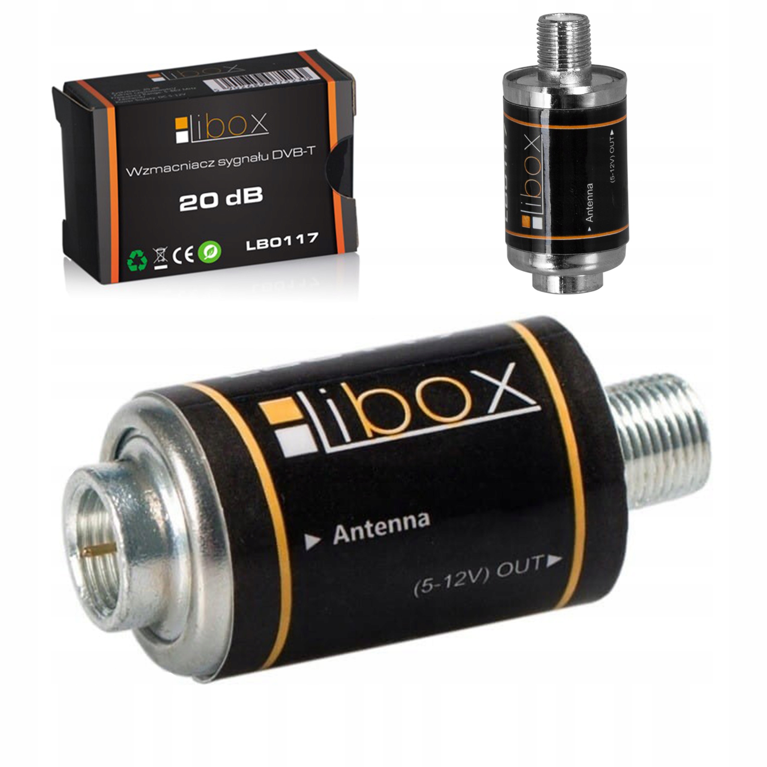 MOCNY WZMACNIACZ SYGNAŁU ANTENOWEGO LINIOWY ZEWNĘTRZNY 12V 20DB DVB-T DL20