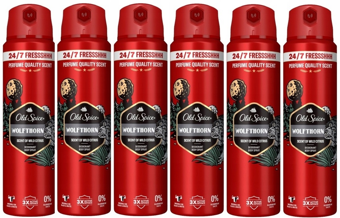 Tělový deodorant ve spreji pro muže Old Spice Wolfthorn 6 x 150 Ml