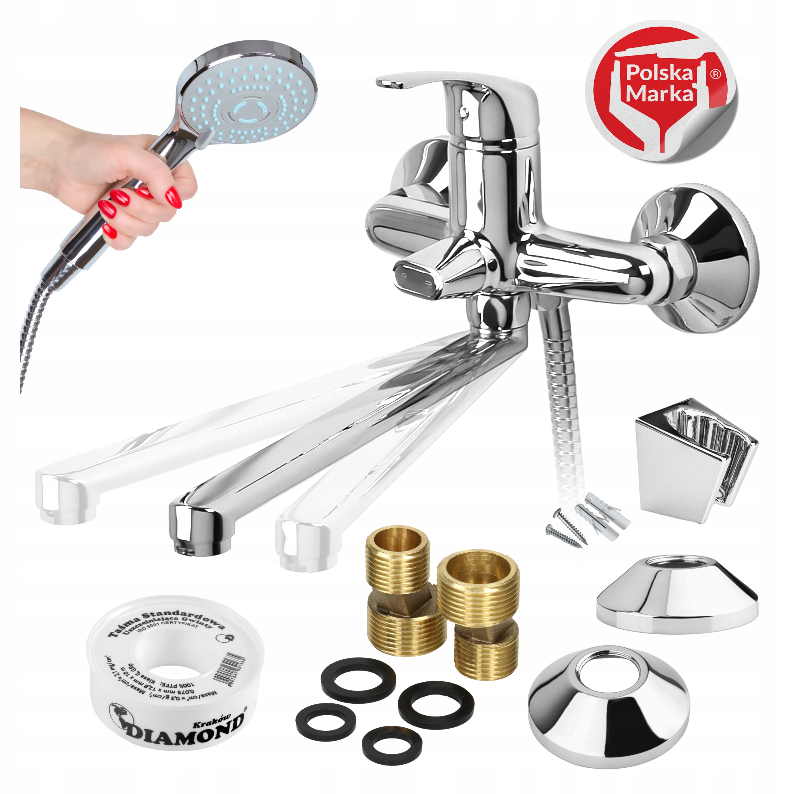 Sada batérií do kúpeľňovej vane s sprchou a otočným prepínačom