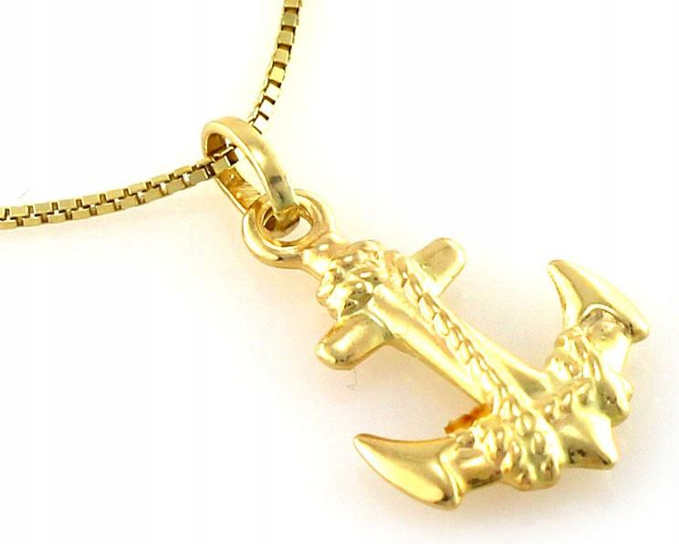 Přívěsek ze žlutého zlata 585 ve tvaru kotvy přívěsek na řetízek