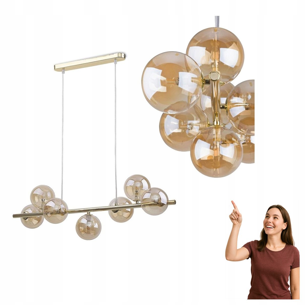 Závesná lampa Estera Gold 5668 Tk Lighting