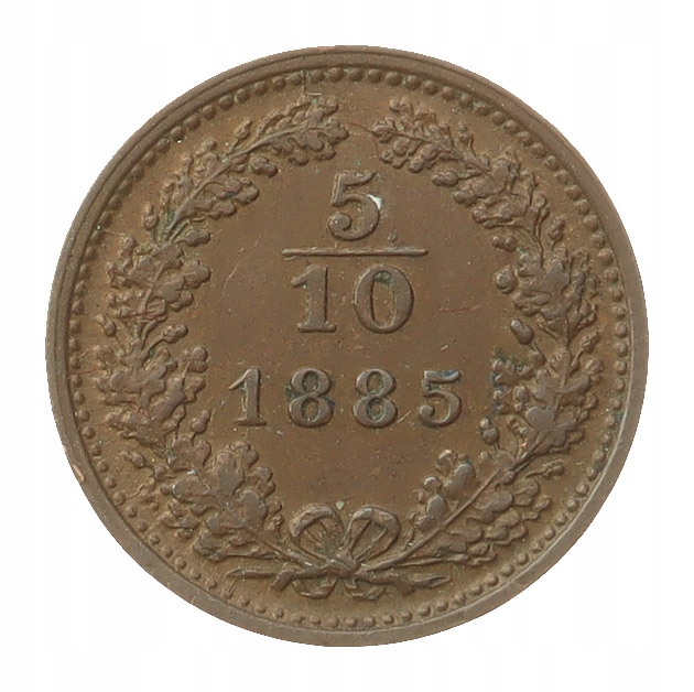 [M32424] Austria 5/10 kreuzer 1885