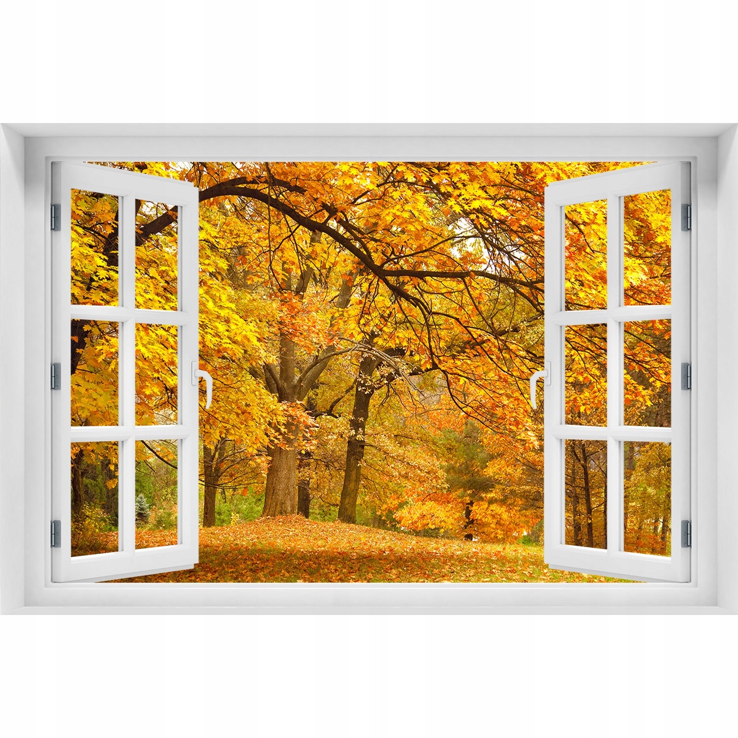 

3D Okno Naklejka ścienna Jesień w parku 120x80
