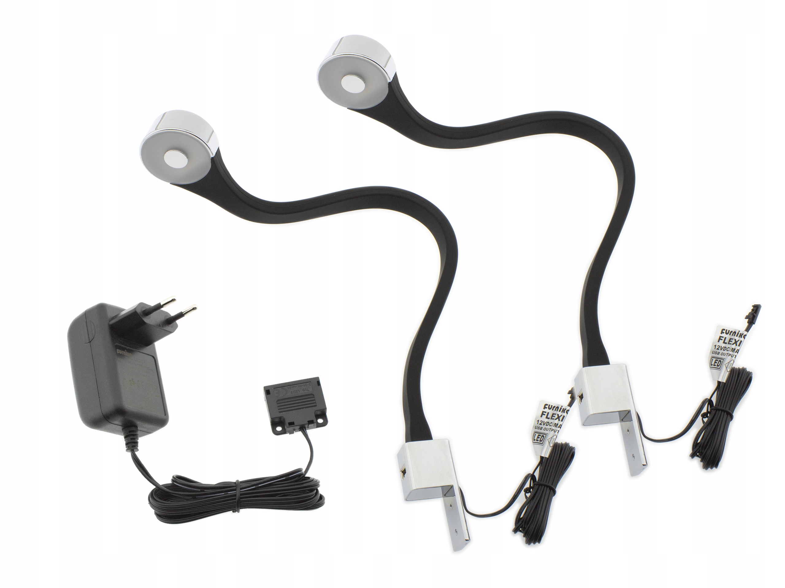 2x noční Led lampa do ložnice postele pro čtení, ohebná, šroubovací, Flexi R