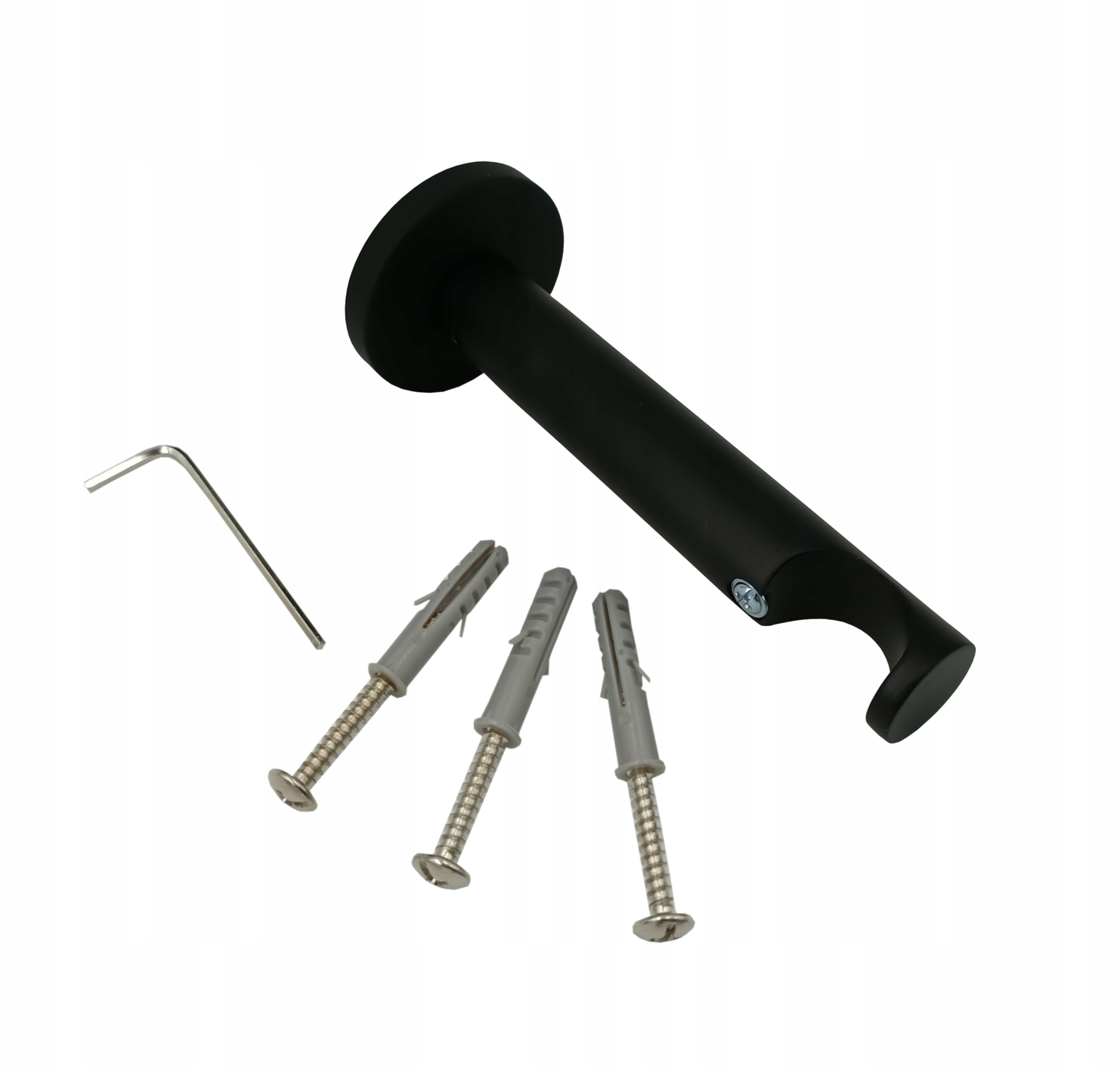 WSPORNIK karnisza 25mm pojedynczy METALOWY CZARNY MAT