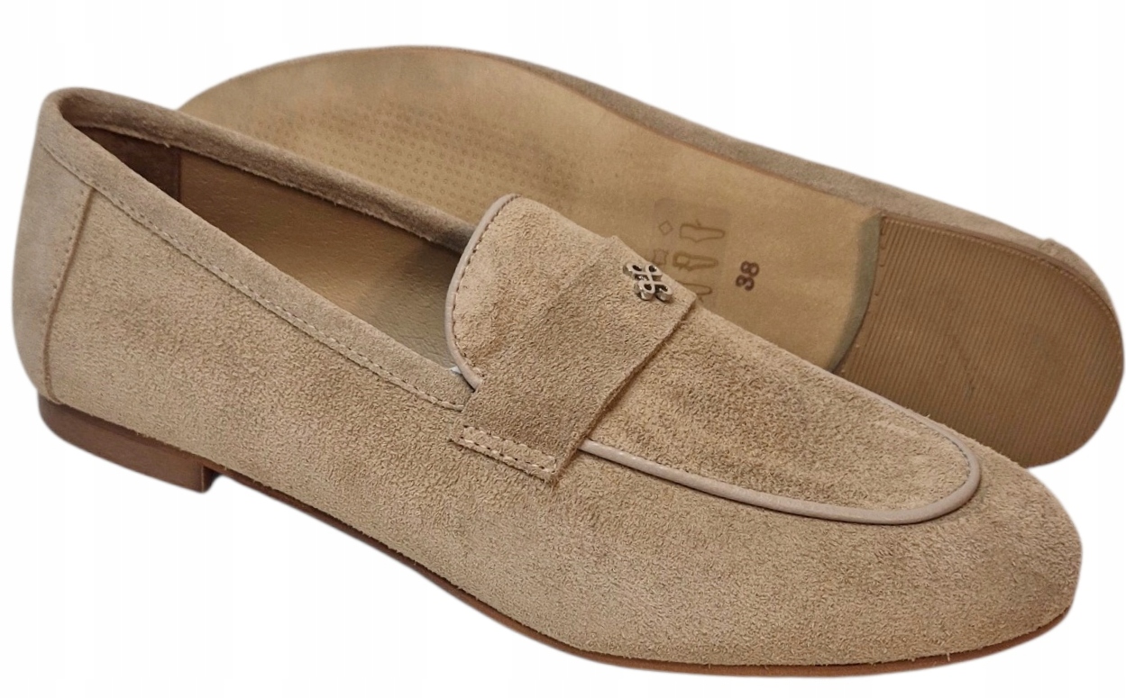 Fabio Fabrizi 931/2 Mokasíny Béžová velurová kůže vel 40