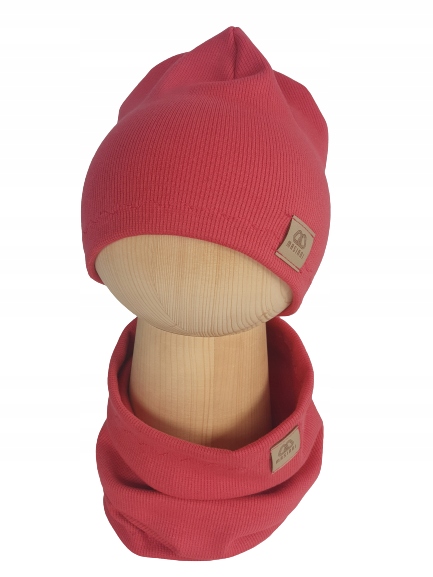 

Komplet Czapka + Komin, Prążek, Chili 48cm-51cm