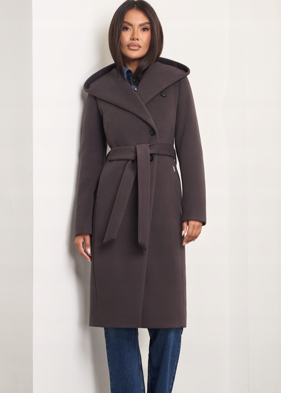 Zartex kabát podzim zima alpaka dámský klasický Zoe espresso AW25 vel.34