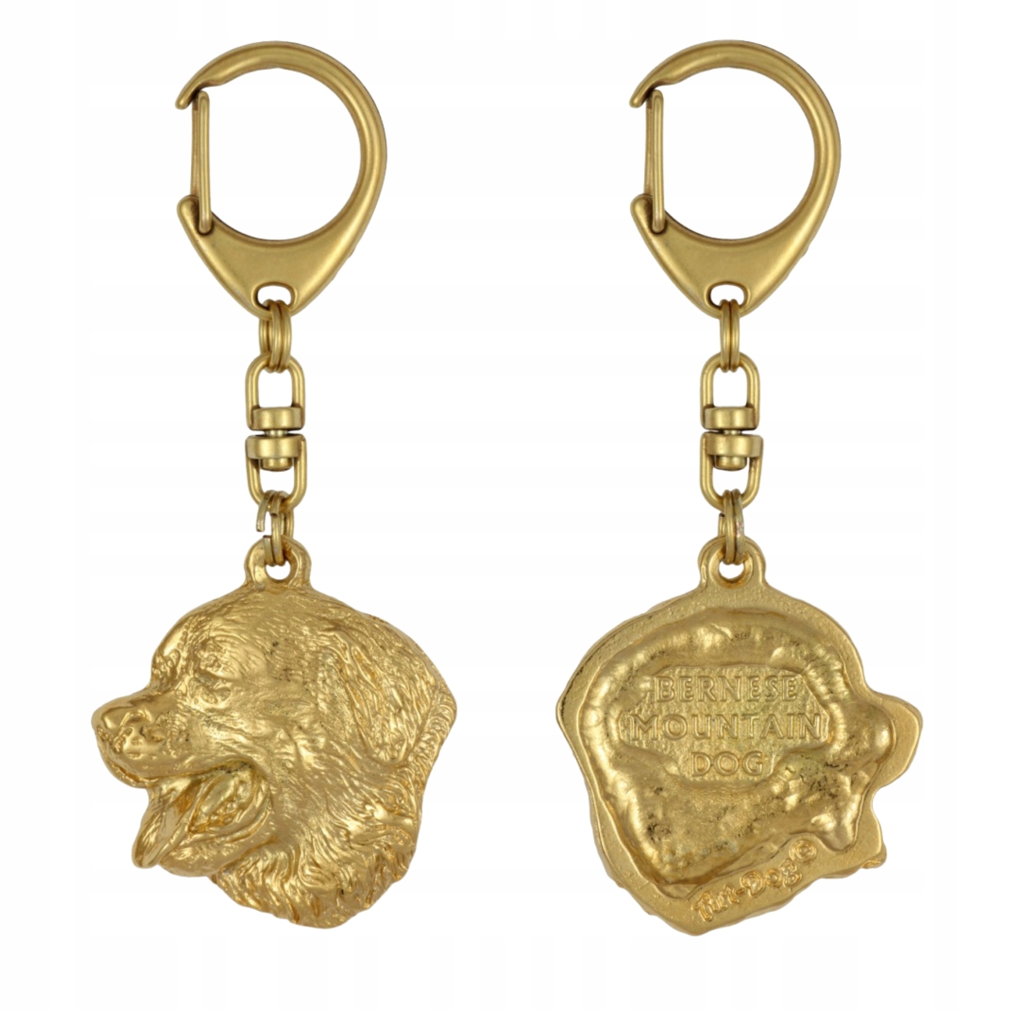 Bernský salašnický pes, Bernese Mountain Dog – pozlacený přívěsek na klíče na klíče