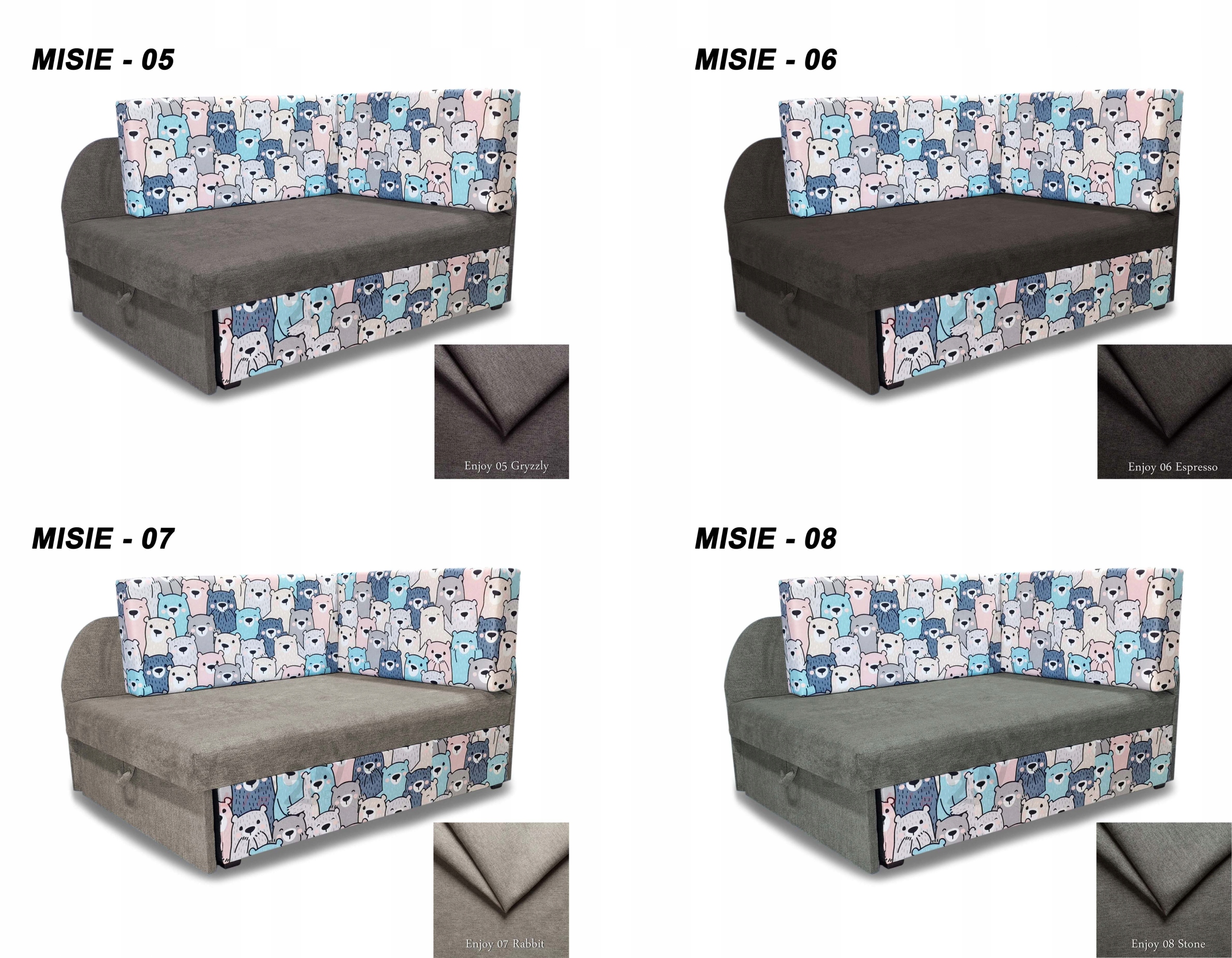 Regulowane łóżko dla dziecka z funkcją rośnięcia, narożnik KUBUŚ Szerokość mebla 77 cm