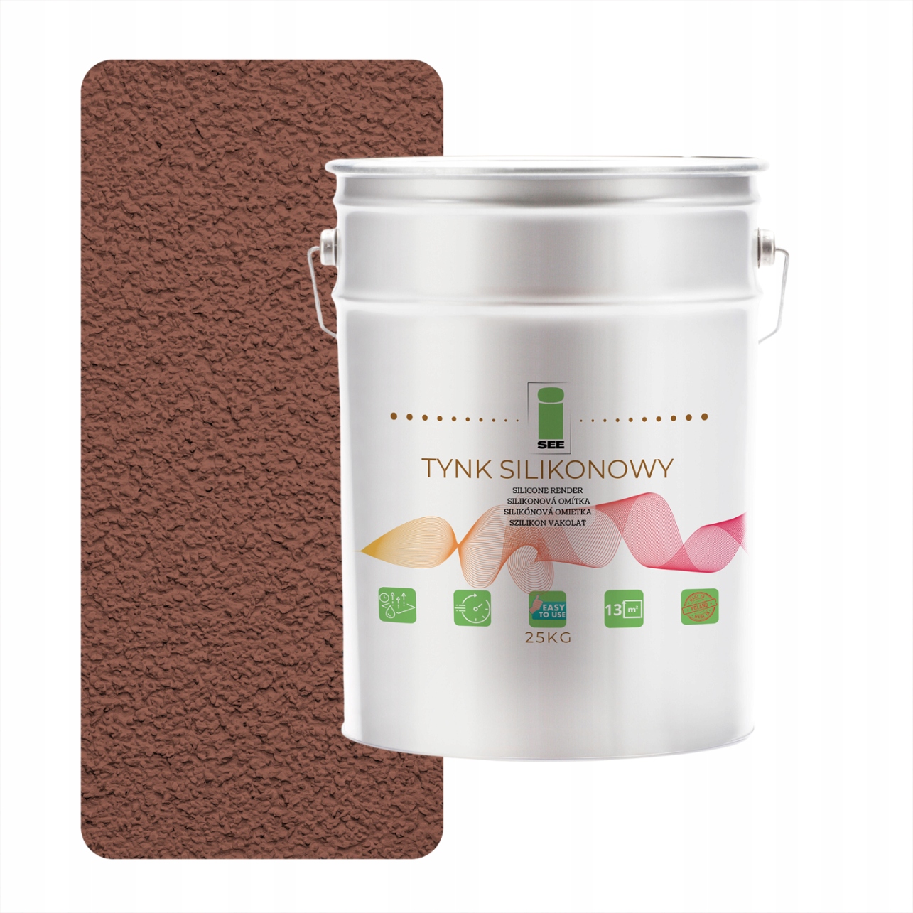 Silikonová Fasádní Omítka Vyztužená Hnědou Barvou 1.5 MM, Trvanlivá, 25 Kg