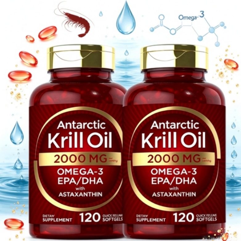Olej z kryla antarktycznego 2x120 kapsułek 2000 mg Omega-3 astaksantyna