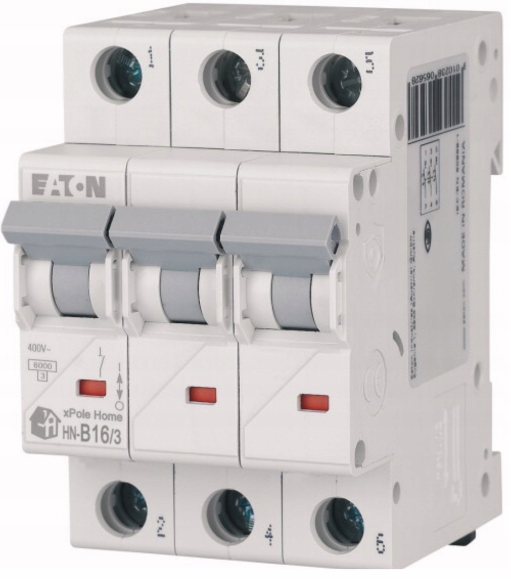 Nadproudový jistič Eaton 3-pólový B 16A 6kA Ac HN-B16/3 194881