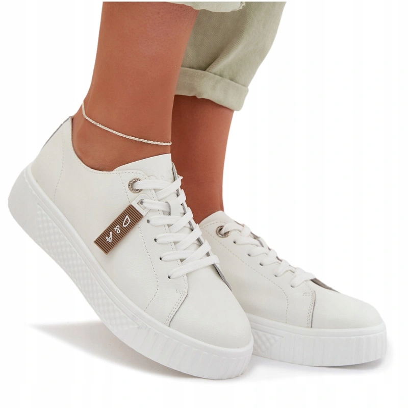 Dámské Tenisky Na Platformě Z Přírodní Kůže D&a GR61-5591 Bílé 39
