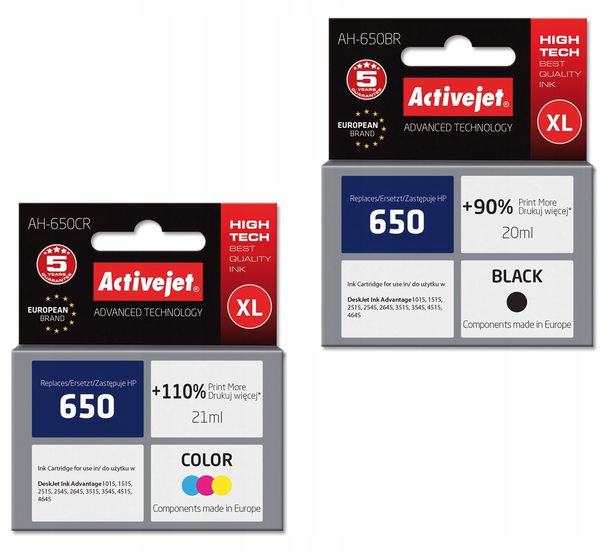 

Zestaw Tuszy Activejet AH-M650RX zamiennik Hp 650