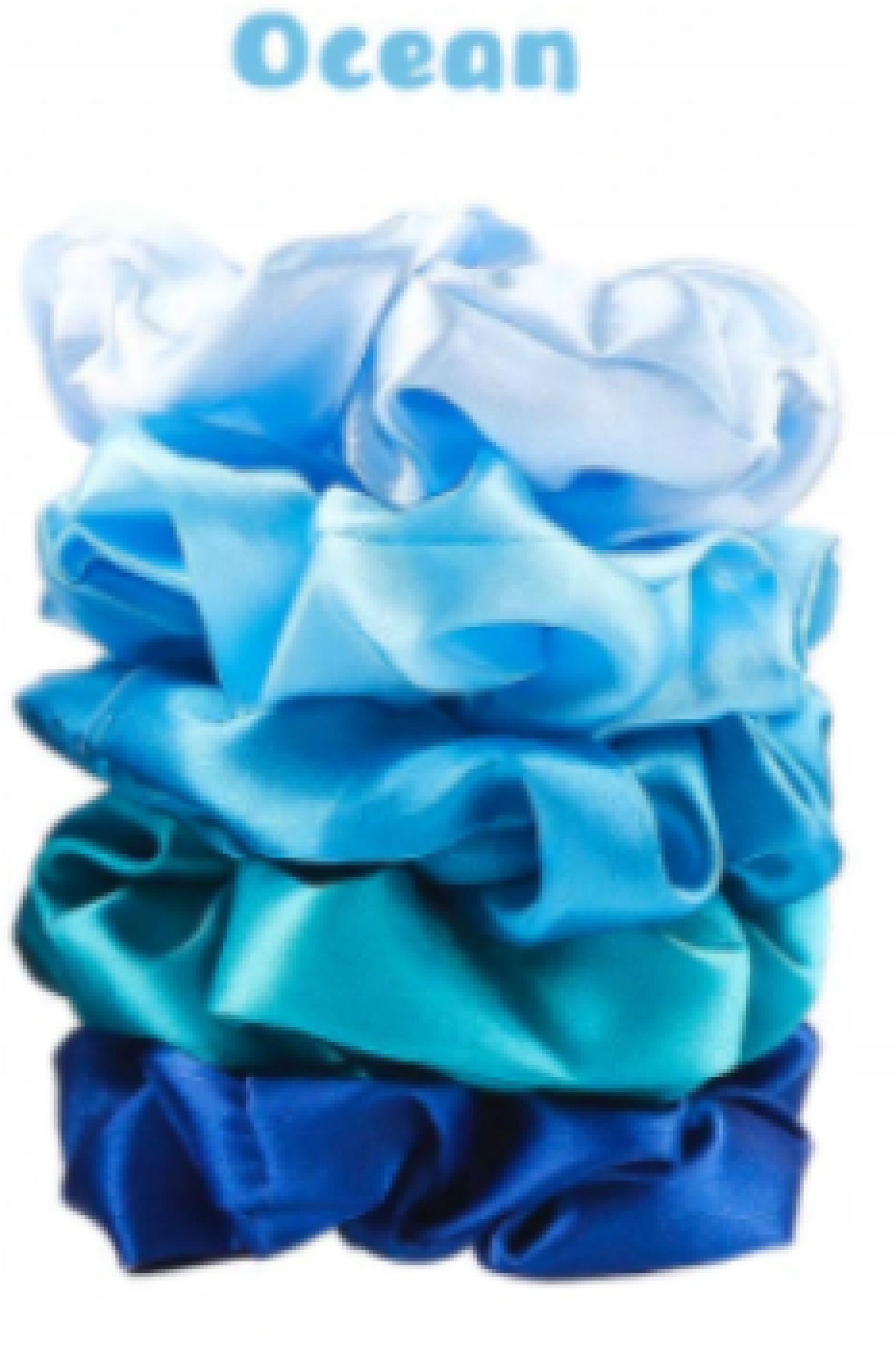 

5xSATYNOWE Scrunchies gumki frotki do włosów Ocean