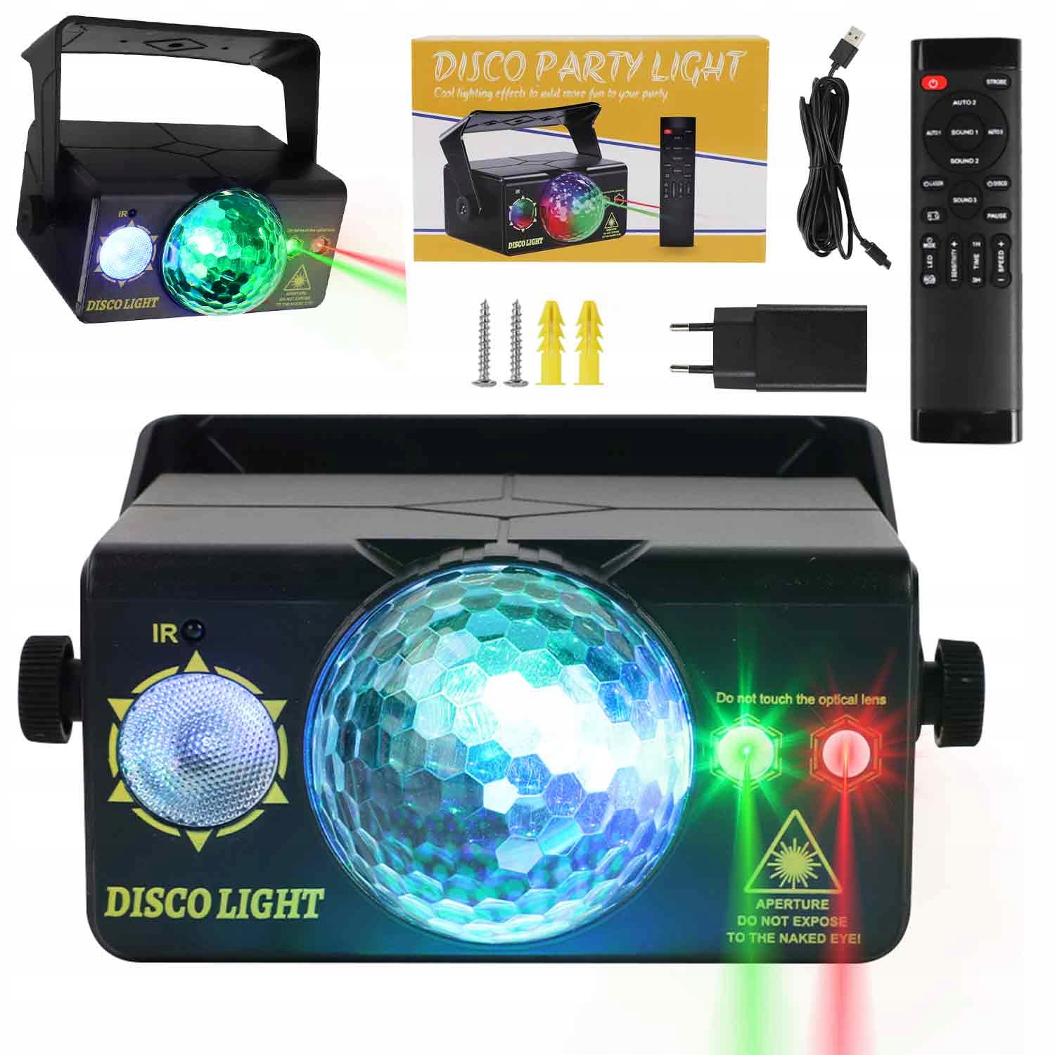 Projektor Dyskotekowy Led Rgb Pilot Timer Montaż Ścienny/sufitowy 10W