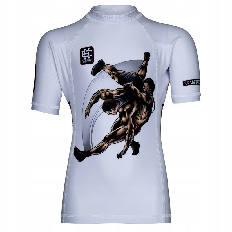 Extreme Hobby Rashguard Dziecięcy Wrestling Krótki Rękaw Biały 104