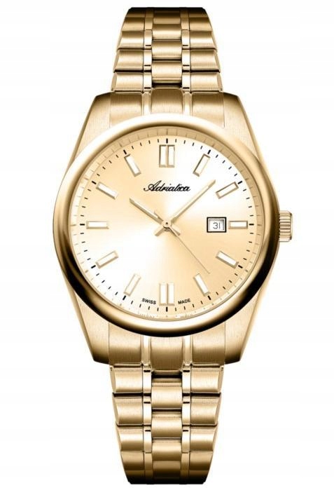 Nové Originální dámské hodinky Adriatica A3198.1111Q zlaté na náramku