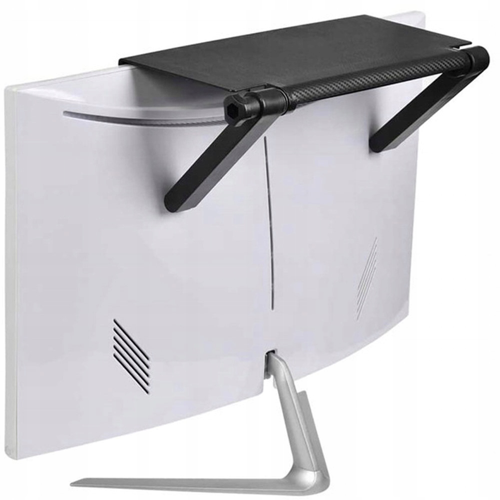 PÓŁKA NA TELEWIZOR MONITOR PODSTAWKA POD DEKODER DVB-T2 PILOTY KONSOLE DVD Model PÓŁKA NAKŁADANA NA MONITOR TV UCHWYT D4