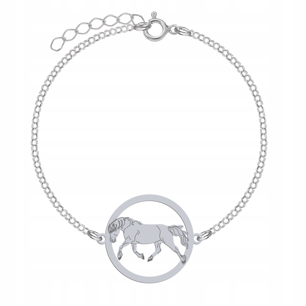 Stříbrný náramek s koněm Haflinger 925 Řetízek Šperky Gravírování