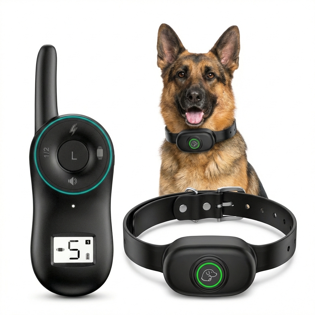 Levně Výcvikový obojek pro psy vodotěsný IPX7 400m zvuk vibrace impuls