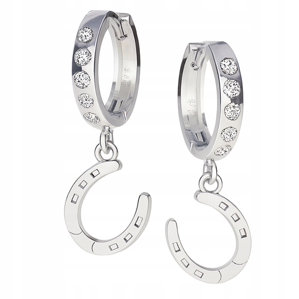 Stříbrné náušnice pouta Velká podkova Symbol štěstí Stříbro 925